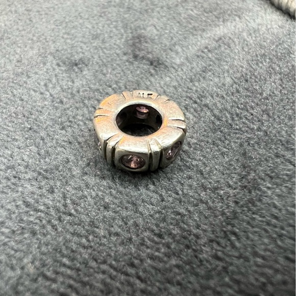 RETIRED Pandora Pink Stones Spacer Charm - Picture 2 of 2